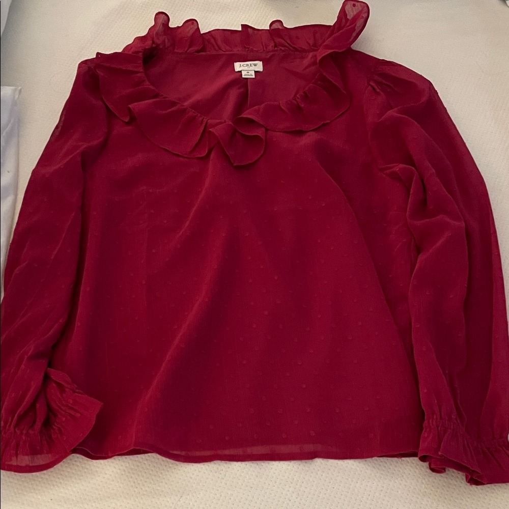 LOFT Vibrant Ruffle Blouse